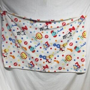Fisher-Price Baby Blanket White Primary-colored zoo alphabet & animal design